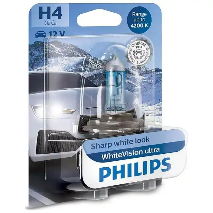Særpris - Philips Whitevision Ultra H4 60/55W - Pr Stk.