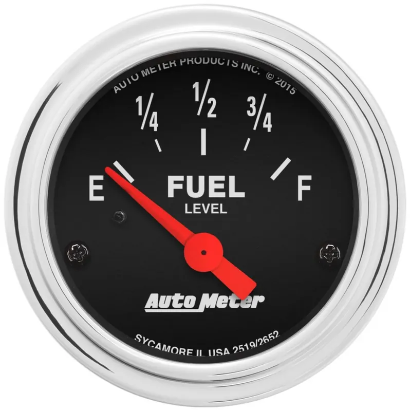 Auto Meter Traditional Chrome tankmåler 2-1/16" dia. (AutoMeter 2519) | Bestil nemt