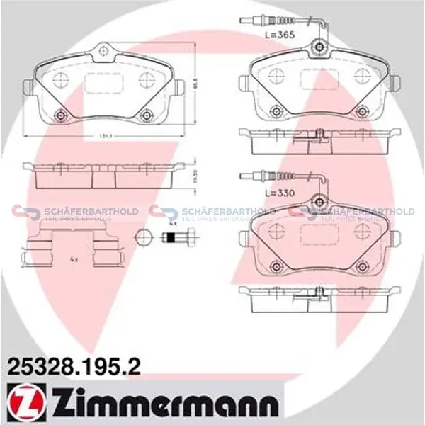 Bremseklodser 20mm WVA 25328 ZIMMERMANN - Tidsbegrænset tilbud