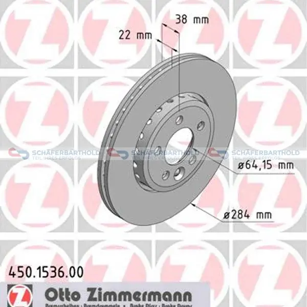 Bedst sælgende | Bremseskive foraksel, Ø-284 mm ZIMMERMANN - til MG, ROVER