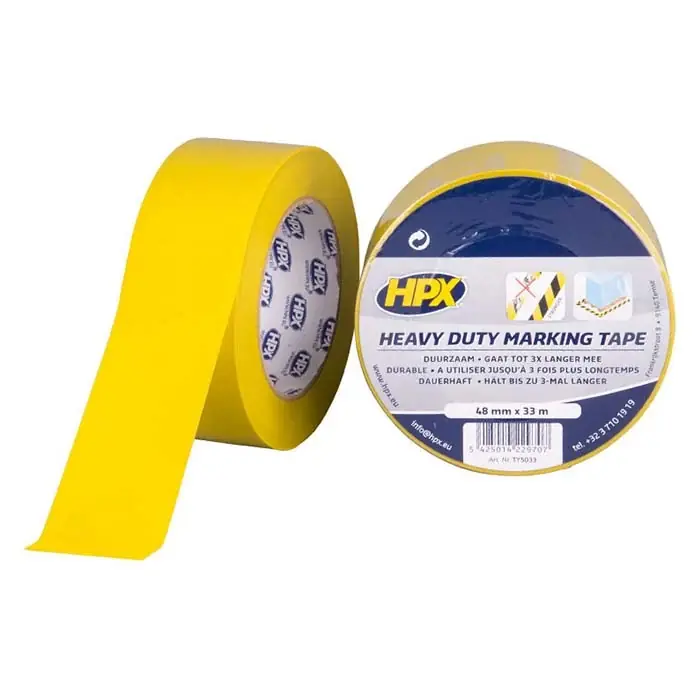 HPX heavy duty markeringstape gul 48mm x 33m - Nytilføjet