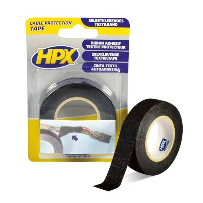 HPX Kabelbeskyttelsestape sort 19mm x10m | Prisnedsættelse