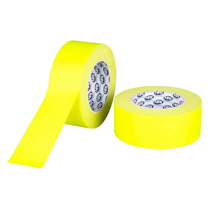 Fluo gul gaffatape 50 mm x 25 m - HPX - På lager