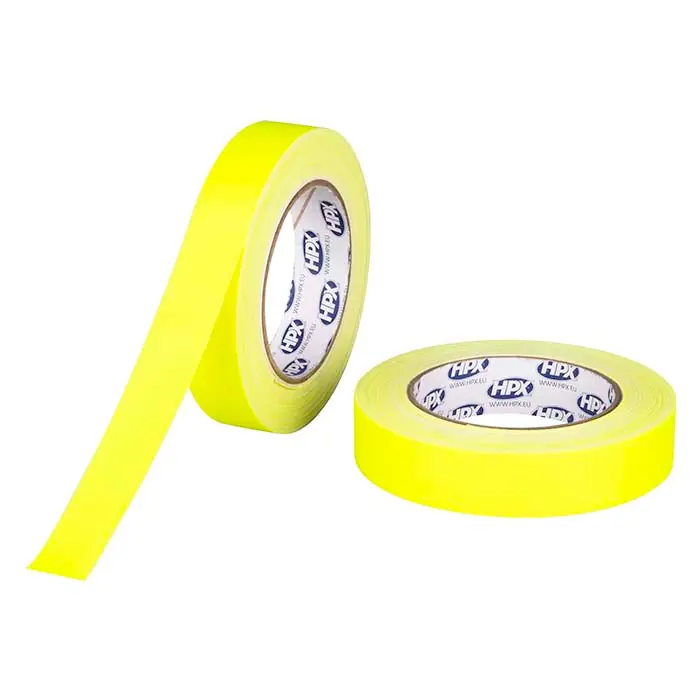 Gaffatape fluo yellow, 25mm x 25m - Særtilbud