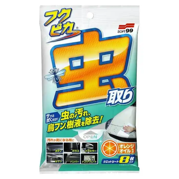 Kan bestilles | Soft99 Fukupika Bugs & Droppings Removal Wipes Strong