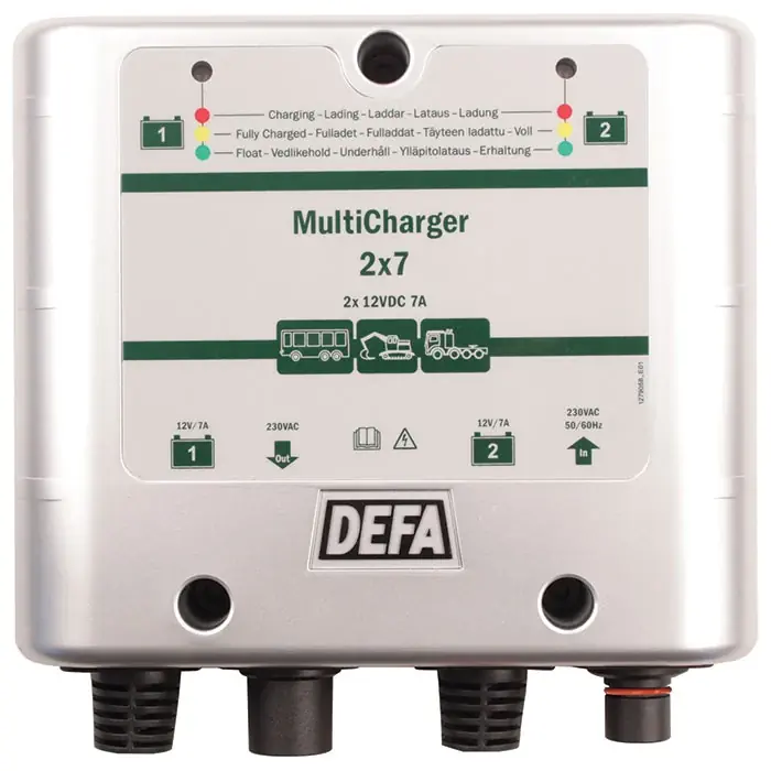 DEFA multicharger 12v 2x7a schuko - Kun denne uge