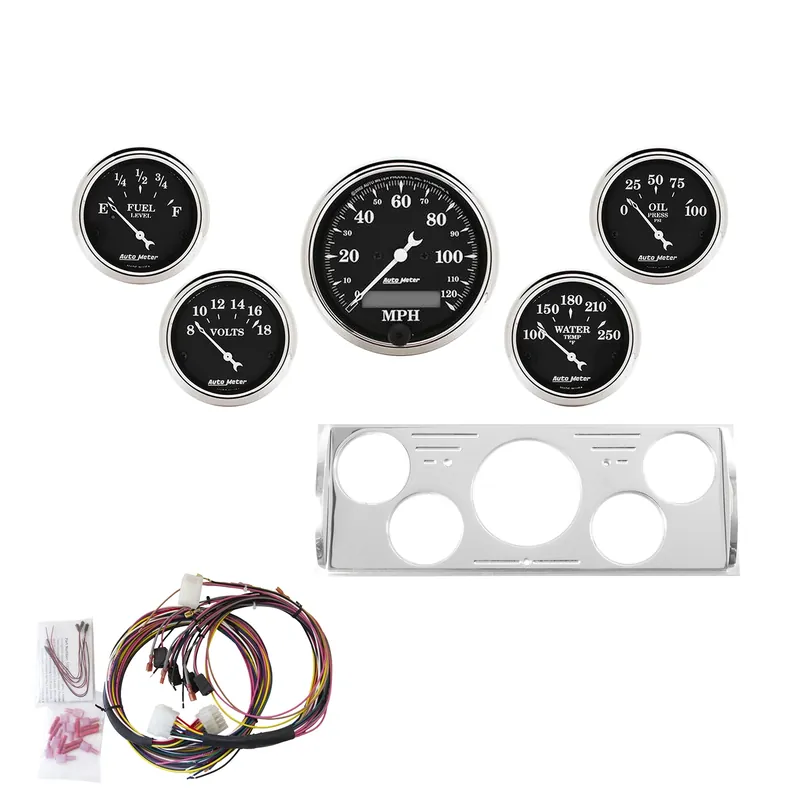 5 Gauge Direct-Fit Dash Kit, Chevy Truck 40-46, Old Tyme Black | Populær
