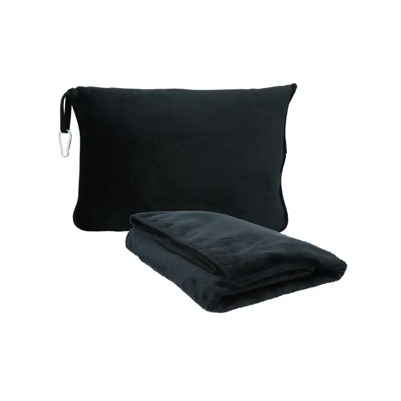 God pris - Carpoint Travel Blanket & Travel Pillow Black 2 in 1