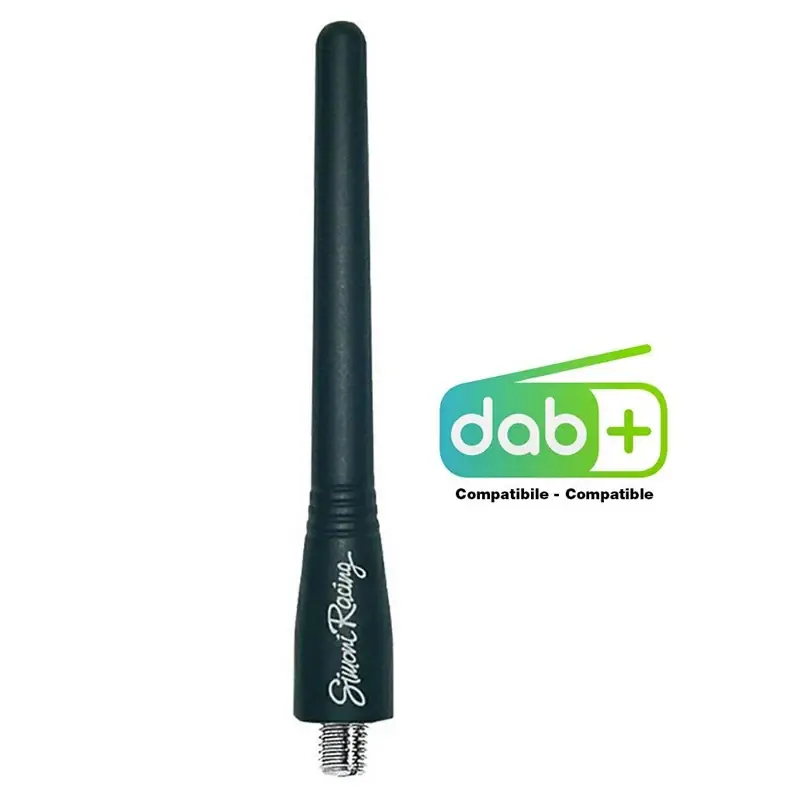 Simoni Racing, Gummiantennen Evo - Sort - 10,5cm - DAB+ Kompatibel - Bestil i dag