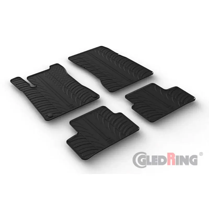 Toppris | Gledring, Gummimåtter, passer til Mercedes CLA (C118) Sedan & (X118) Shooting Brake 2/2019- (T profile 4-dele + klips)