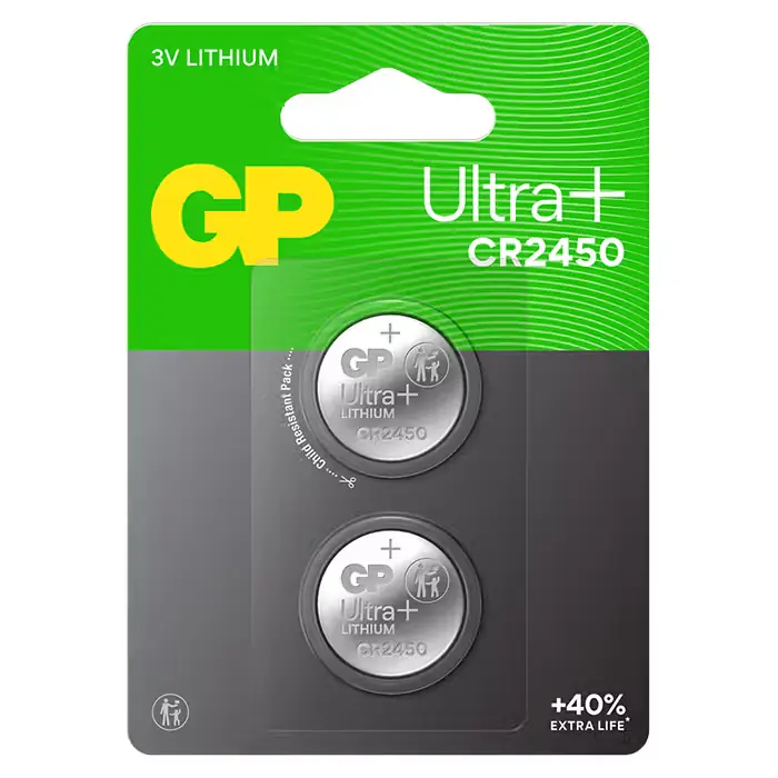 GP-BATTERI GP knapcelle, Lithium, CR2450, 2-pak | Få tilbage