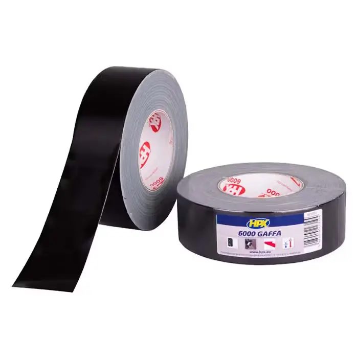 HPX Gaffa 6000 tape sort, 50mm x 25m - Outlet