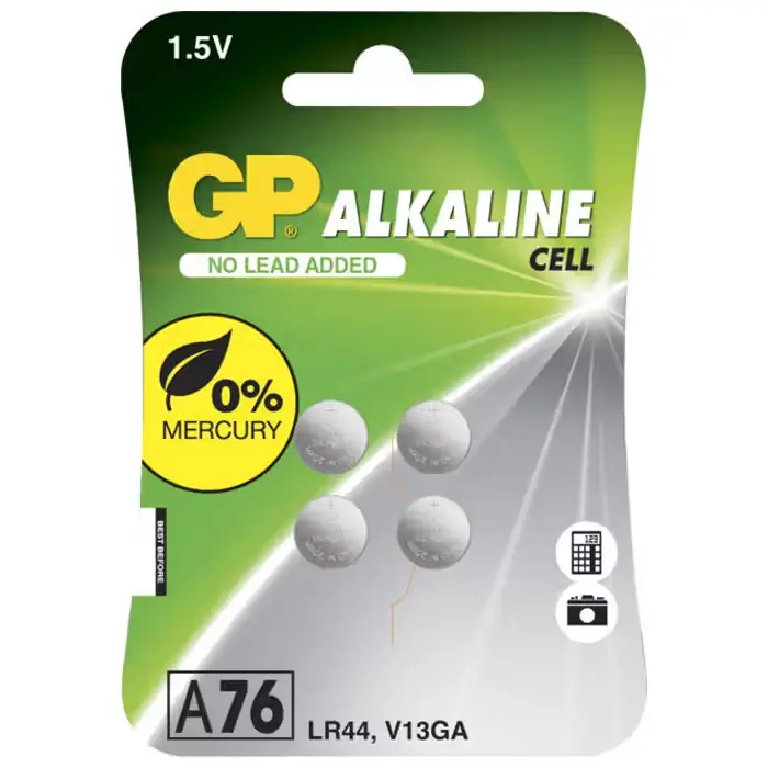 Topkvalitet | GP-BATTERI Gp alkaline knapcelle batterier 1,5v a76